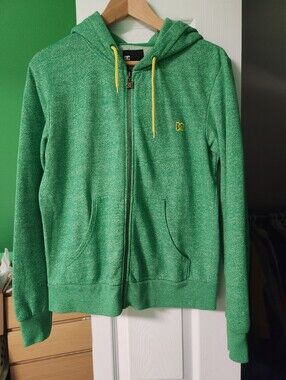 Y2K Heathered Green DC Full Zip Hoodie SMALL